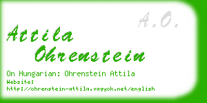attila ohrenstein business card